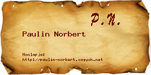 Paulin Norbert névjegykártya