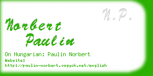 norbert paulin business card